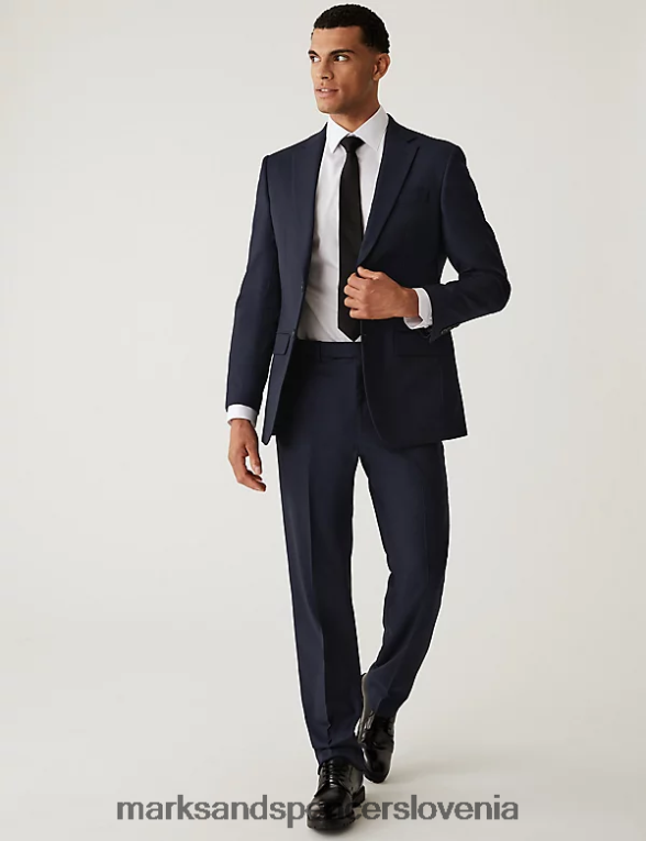 navaden fit raztegljiv suknjič mornarica Marks & Spencer oblačila moški 6T8F6X5601