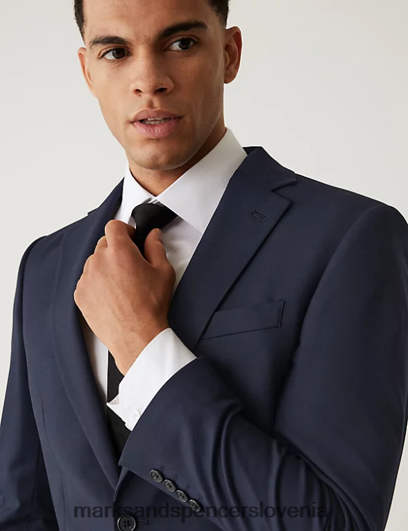 navaden fit raztegljiv suknjič mornarica Marks & Spencer oblačila moški 6T8F6X5601