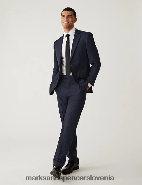 navaden fit raztegljiv suknjič mornarica Marks & Spencer oblačila moški 6T8F6X5601