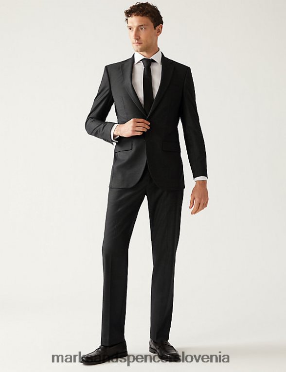 navaden fit raztegljiv suknjič oglje Marks & Spencer oblačila moški 6T8F6X5985