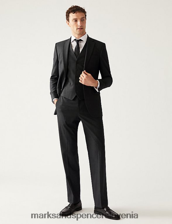 navaden fit raztegljiv suknjič oglje Marks & Spencer oblačila moški 6T8F6X5985