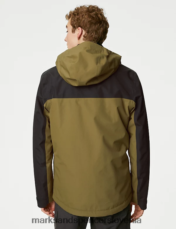 nepremočljiv anorak s kapuco mešanica oliv Marks & Spencer oblačila moški 6T8F6X5735