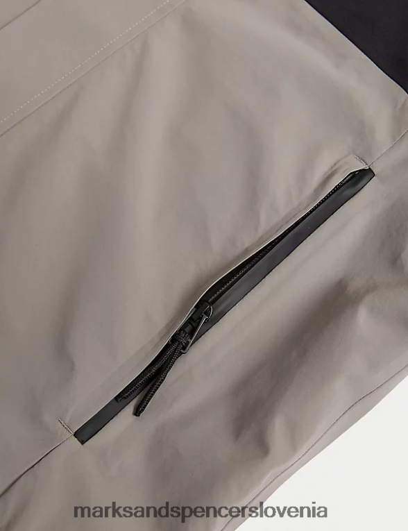 nepremočljiv anorak s kapuco siva mešanica Marks & Spencer oblačila moški 6T8F6X6112