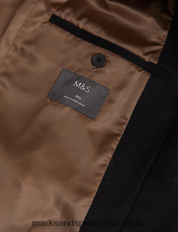 plašč z lijakastim ovratnikom Črna Marks & Spencer oblačila moški 6T8F6X6768