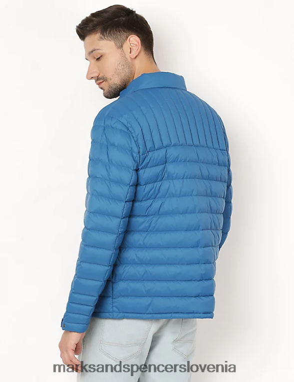 puhovka s perjem in puhom modra Marks & Spencer oblačila moški 6T8F6X7153