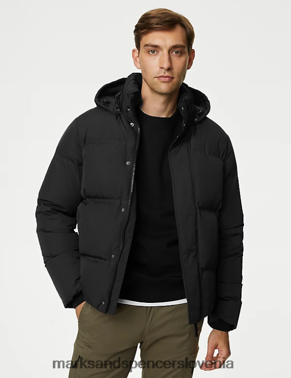 puhovka s perjem in puhom Črna Marks & Spencer oblačila moški 6T8F6X6747