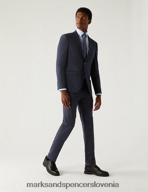 skinny fit raztegljiva jakna mornarica Marks & Spencer oblačila moški 6T8F6X5439
