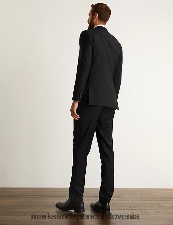 slim fit italijanska smoking jakna iz čiste volne Črna Marks & Spencer oblačila moški 6T8F6X6059