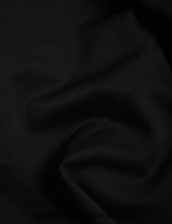 slim fit italijanska smoking jakna iz čiste volne Črna Marks & Spencer oblačila moški 6T8F6X6059
