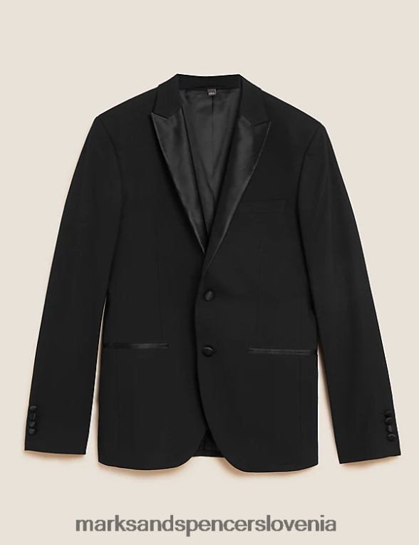 smoking jakna skinny fit Črna Marks & Spencer oblačila moški 6T8F6X6292