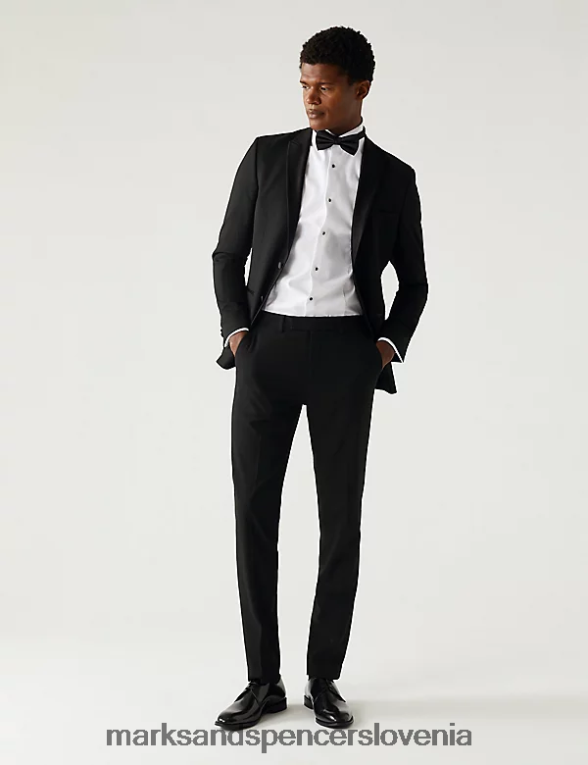 smoking jakna skinny fit Črna Marks & Spencer oblačila moški 6T8F6X6292