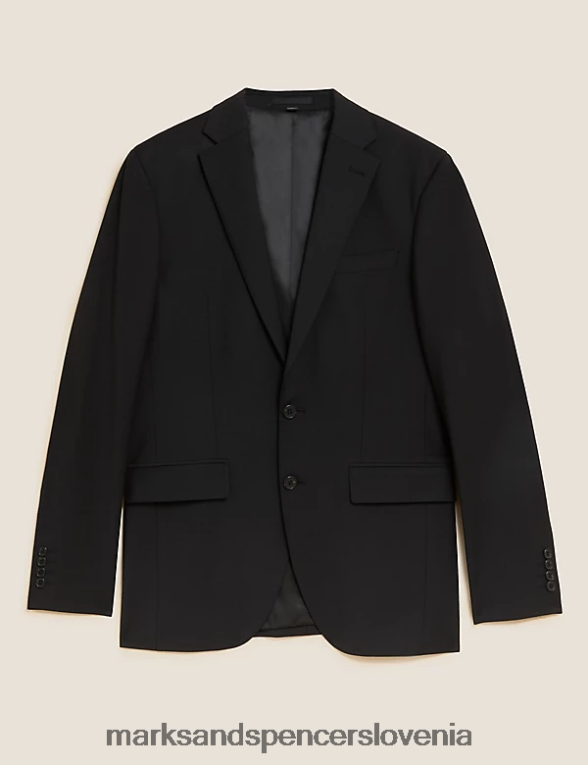 ultimativni slim fit volnene mešane jakne Črna Marks & Spencer oblačila moški 6T8F6X5793