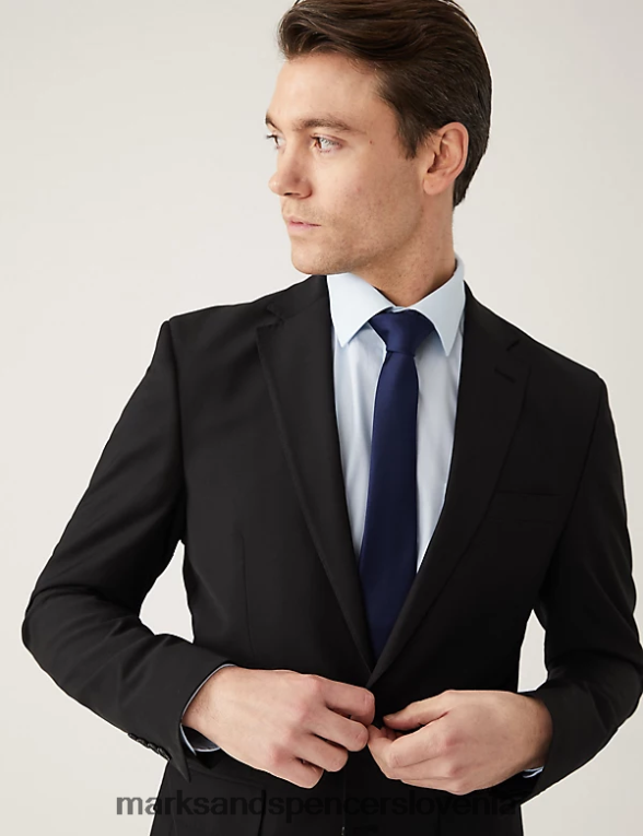 ultimativni slim fit volnene mešane jakne Črna Marks & Spencer oblačila moški 6T8F6X5793