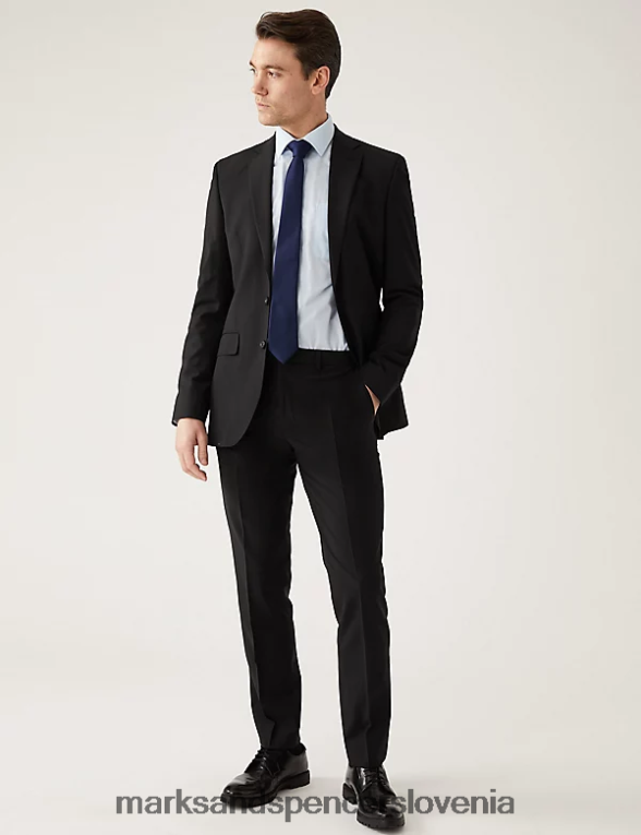 ultimativni slim fit volnene mešane jakne Črna Marks & Spencer oblačila moški 6T8F6X5793