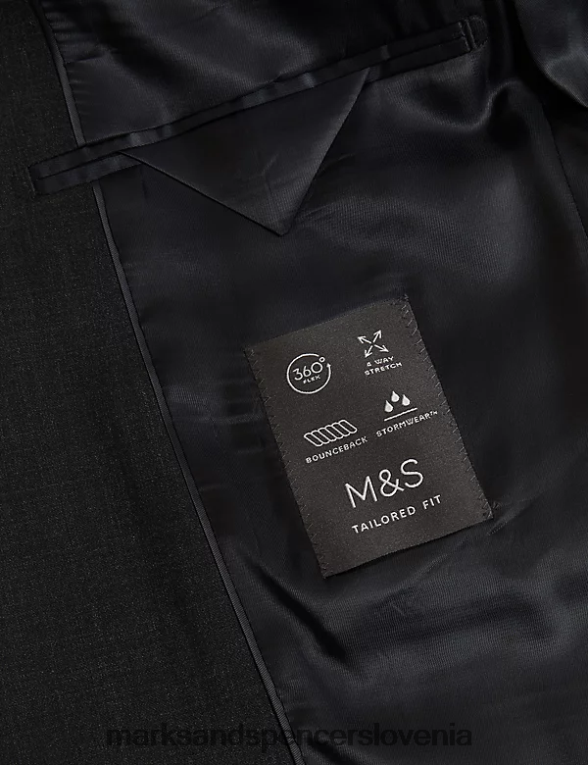 vrhunski krojen suknjič oglje Marks & Spencer oblačila moški 6T8F6X5195