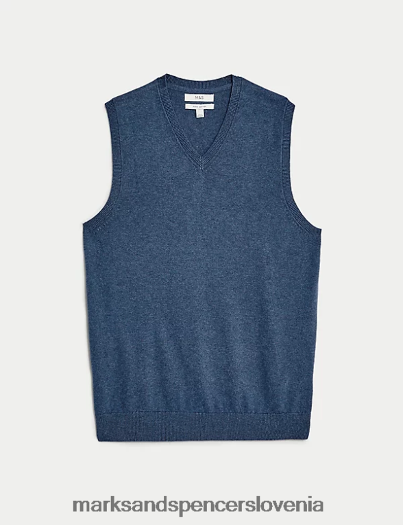 pulover brez rokavov iz čistega bombaža lahke letalske sile Marks & Spencer oblačila moški 6T8F6X6445