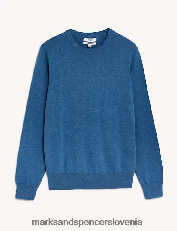 pulover z okroglim ovratnikom iz čistega bombaža wedgewood Marks & Spencer oblačila moški 6T8F6X7517