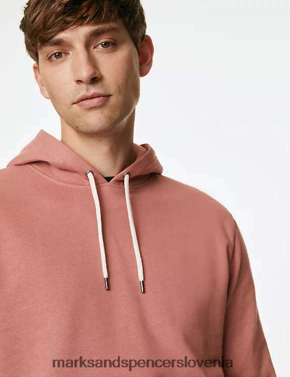 pulover s kapuco iz čistega bombaža starinska vrtnica Marks & Spencer oblačila moški 6T8F6X6274