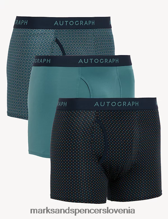 3pk debla z različnimi vzorci mikroskina mornarica Marks & Spencer oblačila moški 6T8F6X6431