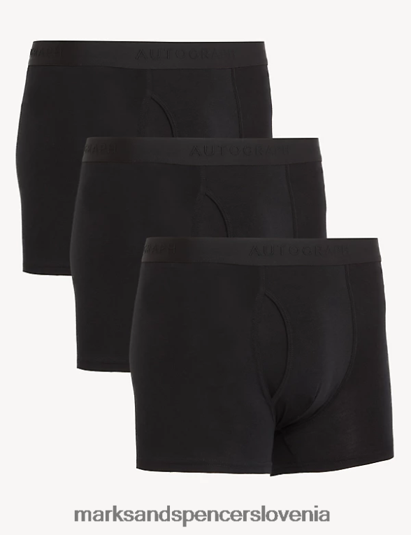 3pk supima hlače iz mešanice bombaža Črna Marks & Spencer oblačila moški 6T8F6X5870