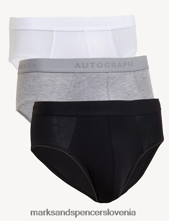 3pk supima hlačke iz mešanice bombaža siva mešanica Marks & Spencer oblačila moški 6T8F6X6470