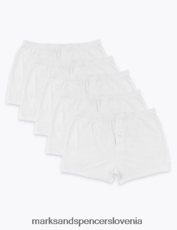 5pk boksarice iz čistega bombaža cool & fresh bela Marks & Spencer oblačila moški 6T8F6X5168