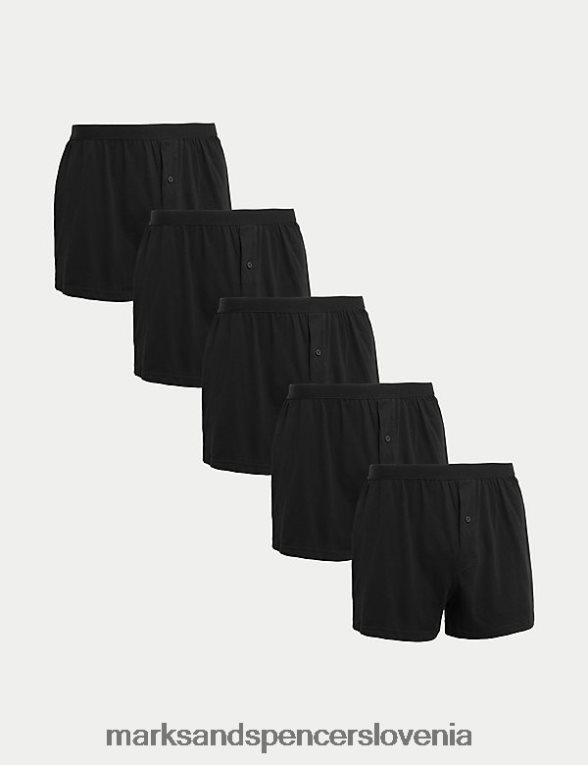 5pk boksarice iz čistega bombaža cool & fresh Črna Marks & Spencer oblačila moški 6T8F6X4841