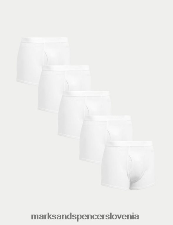 5pk bombažne hladne in sveže raztegljive hlače bela Marks & Spencer oblačila moški 6T8F6X7289