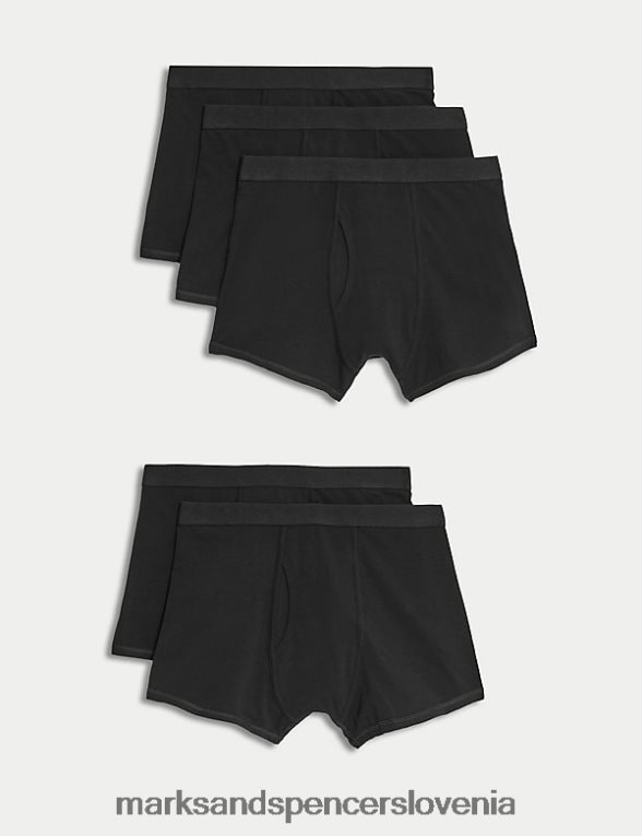 5pk bombažne hladne in sveže raztegljive hlače Črna Marks & Spencer oblačila moški 6T8F6X6945