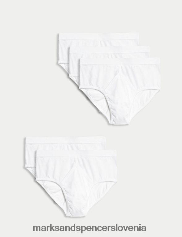 5pk hlačke iz čistega bombaža bela Marks & Spencer oblačila moški 6T8F6X5471