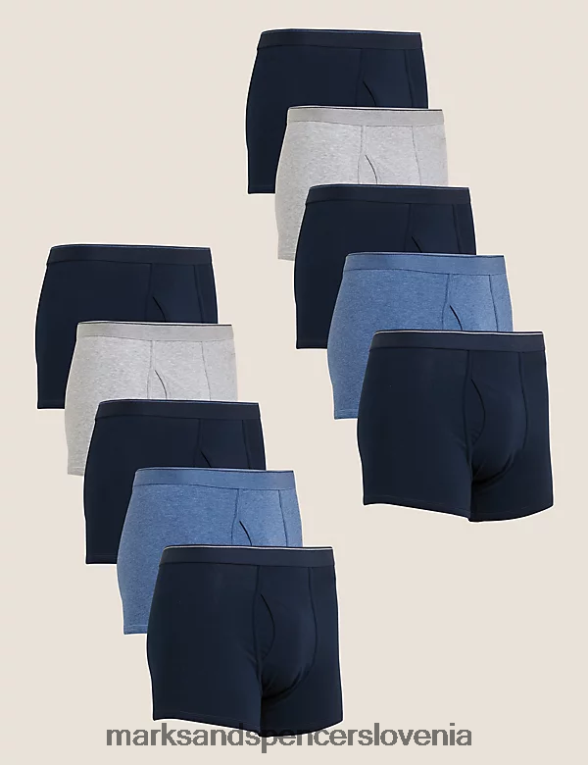 Hladne in sveže hlače iz raztegljivega bombaža 10pk denim mix Marks & Spencer oblačila moški 6T8F6X5105