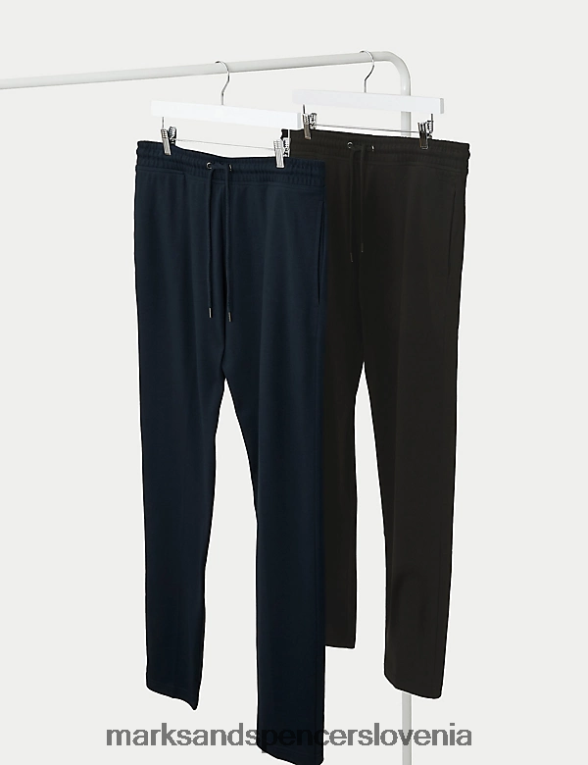 2pk bombažne tekaške hlače z ravnimi nogami črna mešanica Marks & Spencer oblačila moški 6T8F6X4885