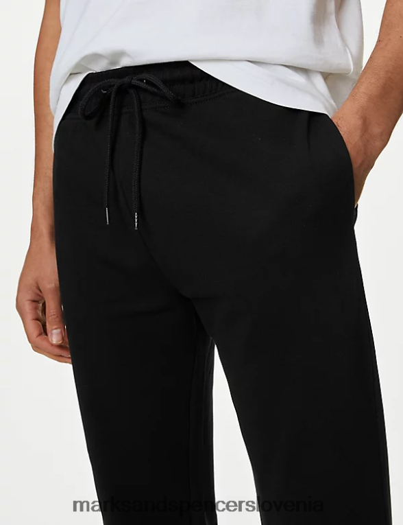 2pk bombažne tekaške hlače z ravnimi nogami črna mešanica Marks & Spencer oblačila moški 6T8F6X4885