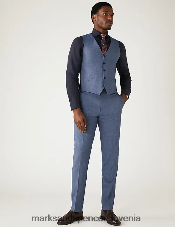 italijanski laneni čudežni telovnik chambray Marks & Spencer oblačila moški 6T8F6X6227
