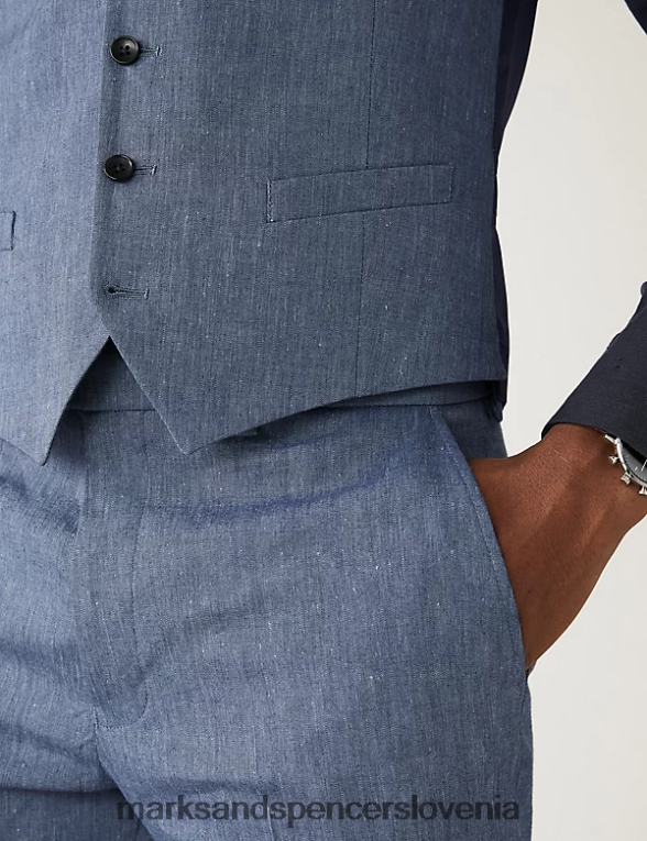 italijanski laneni čudežni telovnik chambray Marks & Spencer oblačila moški 6T8F6X6227