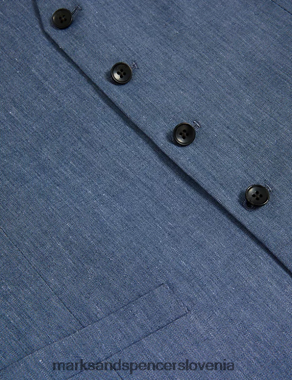 italijanski laneni čudežni telovnik chambray Marks & Spencer oblačila moški 6T8F6X6227
