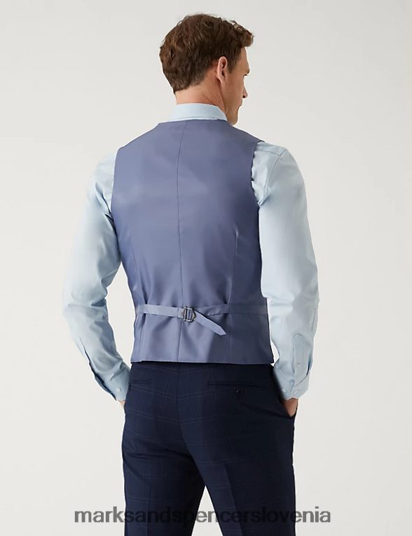 karo telovnik modra Marks & Spencer oblačila moški 6T8F6X6568