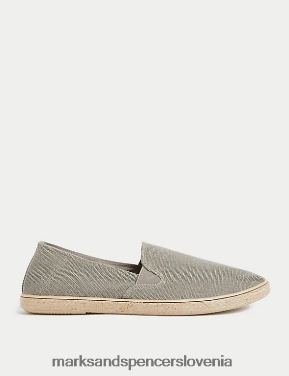 platnene natikače espadrile s svežimi nogami svetlo kaki Marks & Spencer obutev moški 6T8F6X5810
