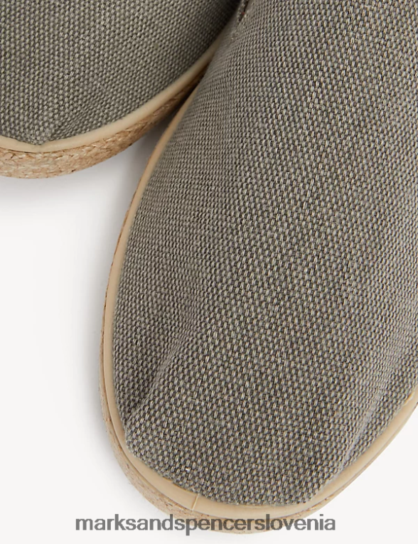platnene natikače espadrile s svežimi nogami svetlo kaki Marks & Spencer obutev moški 6T8F6X5810