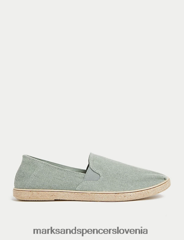 platnene natikače espadrile s svežimi nogami zelena Marks & Spencer obutev moški 6T8F6X5812