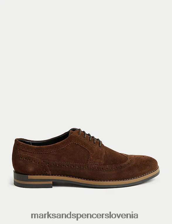 semiša brogues čokolada Marks & Spencer obutev moški 6T8F6X6192