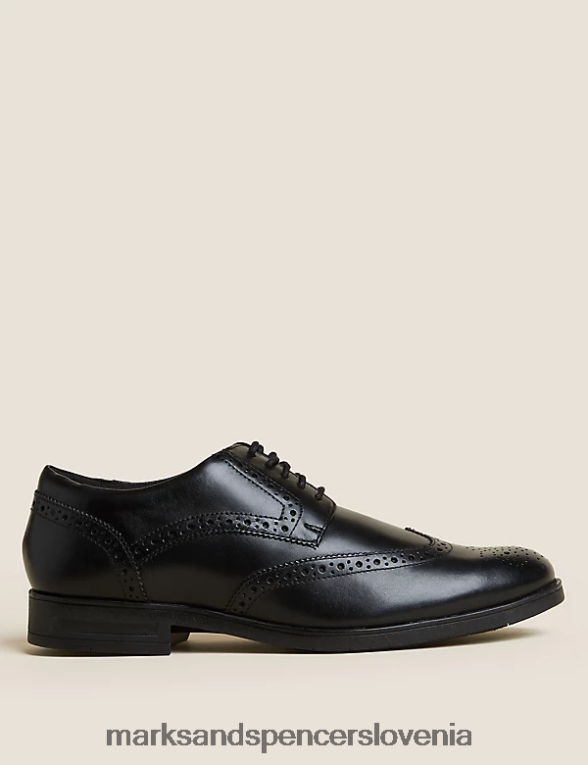 usnjene brogue airflex širokega kroja Črna Marks & Spencer obutev moški 6T8F6X6060