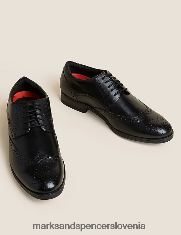 usnjene brogue airflex širokega kroja Črna Marks & Spencer obutev moški 6T8F6X6060