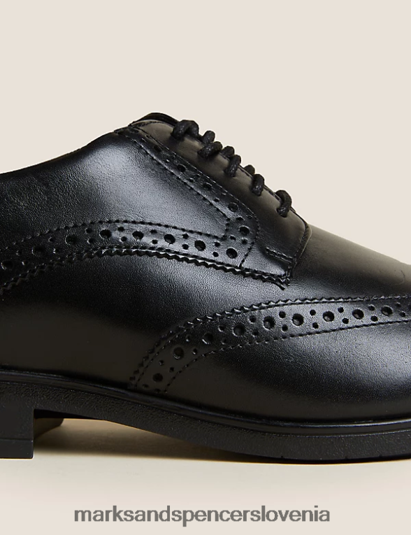 usnjene brogue airflex širokega kroja Črna Marks & Spencer obutev moški 6T8F6X6060