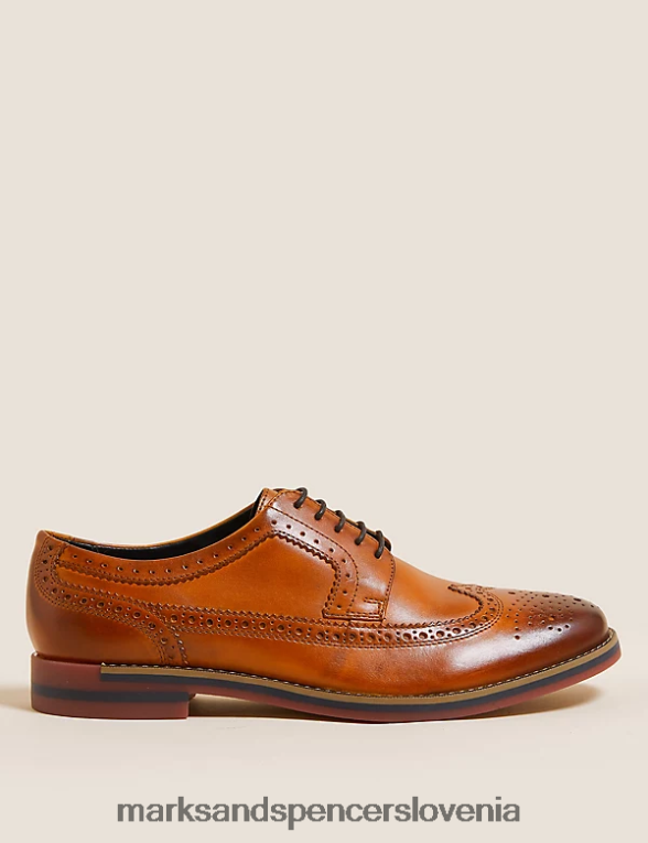 usnjene trisole brogues kostanj Marks & Spencer obutev moški 6T8F6X6426