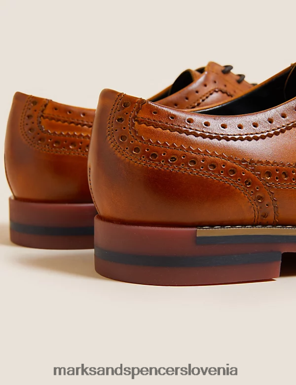usnjene trisole brogues kostanj Marks & Spencer obutev moški 6T8F6X6426