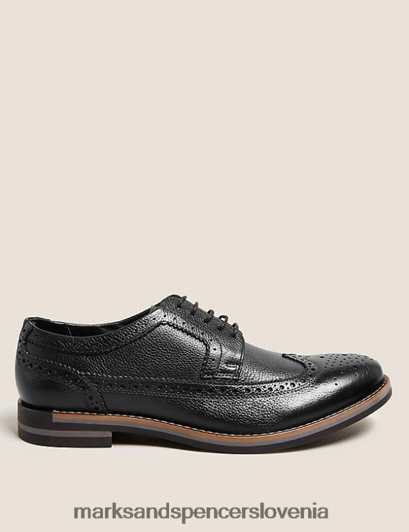 usnjene trisole brogues Črna Marks & Spencer obutev moški 6T8F6X6040