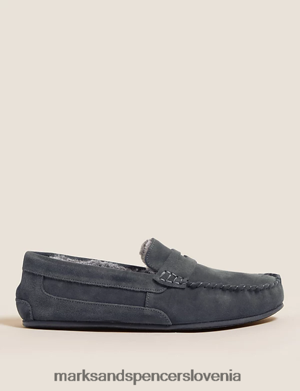 copati iz semiša s freshfeet med modri denim Marks & Spencer obutev moški 6T8F6X6681