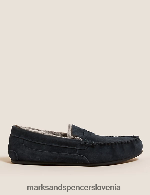 copati iz semiša s freshfeet mornarica Marks & Spencer obutev moški 6T8F6X7056