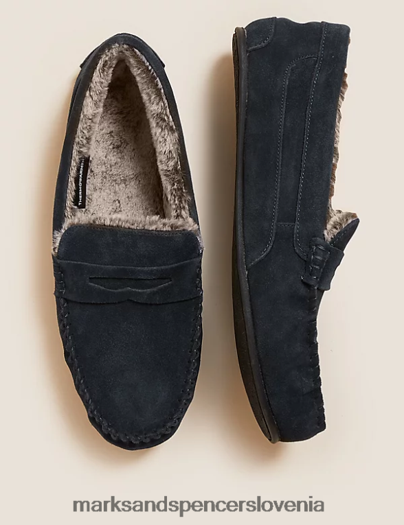 copati iz semiša s freshfeet mornarica Marks & Spencer obutev moški 6T8F6X7056